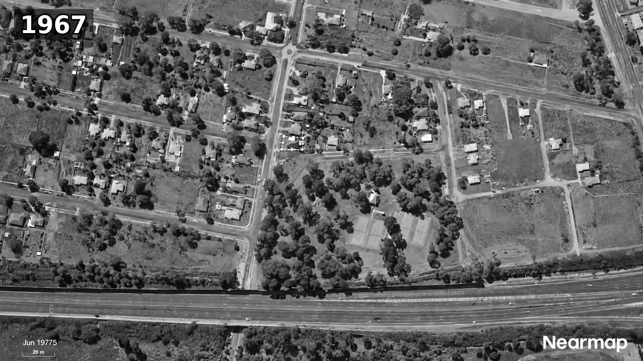 Suburb aerial, recovered date 1967